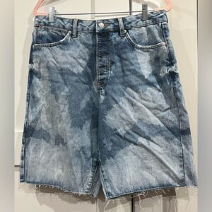 NWOT Topman Distressed Cutoff Straight Leg Denim Shorts - Size 34